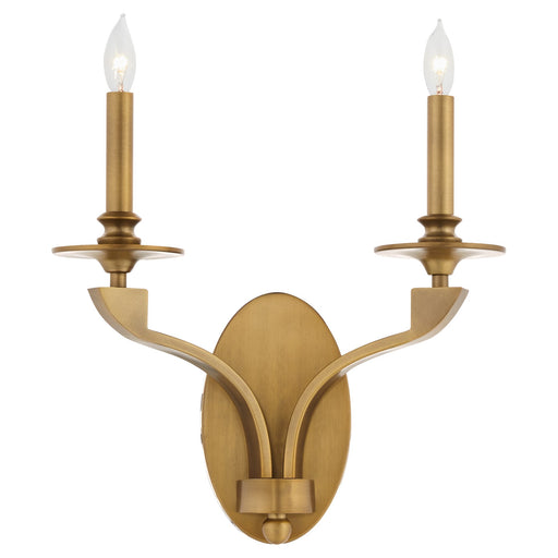 Chantelle 2 Light Wall Mount in Brushed Brass