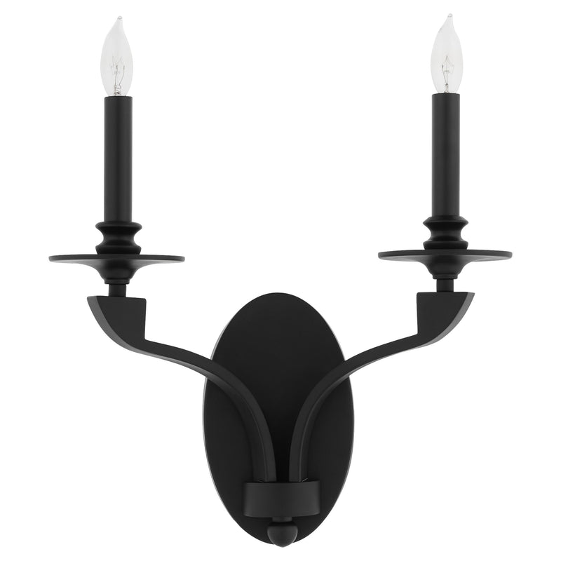 Chantelle 2 Light Wall Mount in Matte Black