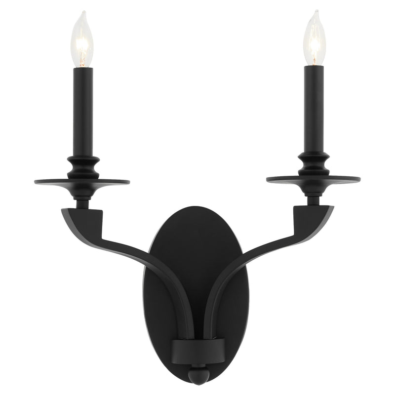 Chantelle 2 Light Wall Mount in Matte Black