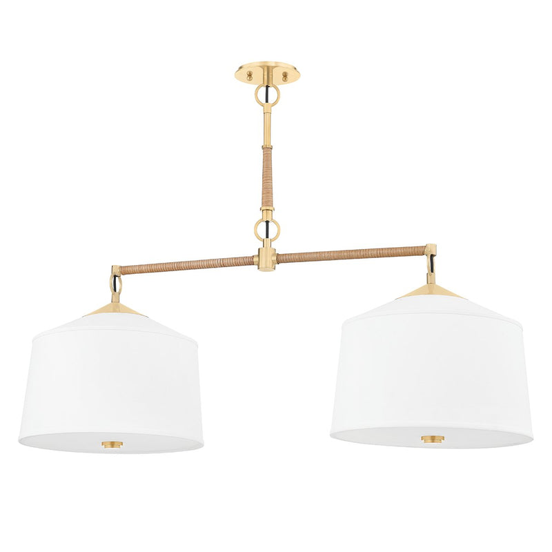 White Plains 2-Light Linear Pendant in Aged Brass