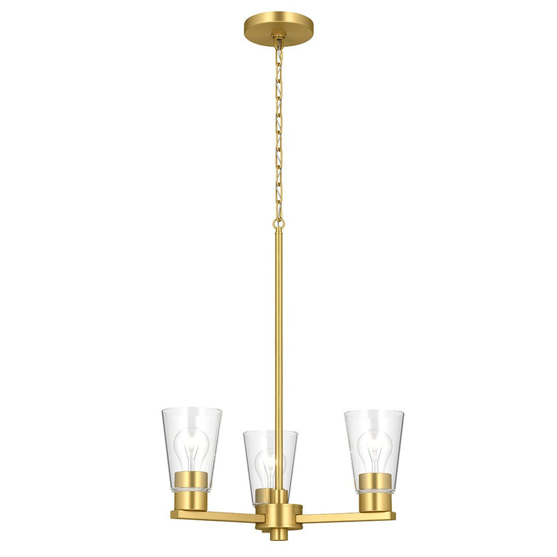 Stamos 3-Light Chandelier in Brushed Gold