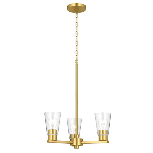 Stamos 3-Light Chandelier in Brushed Gold
