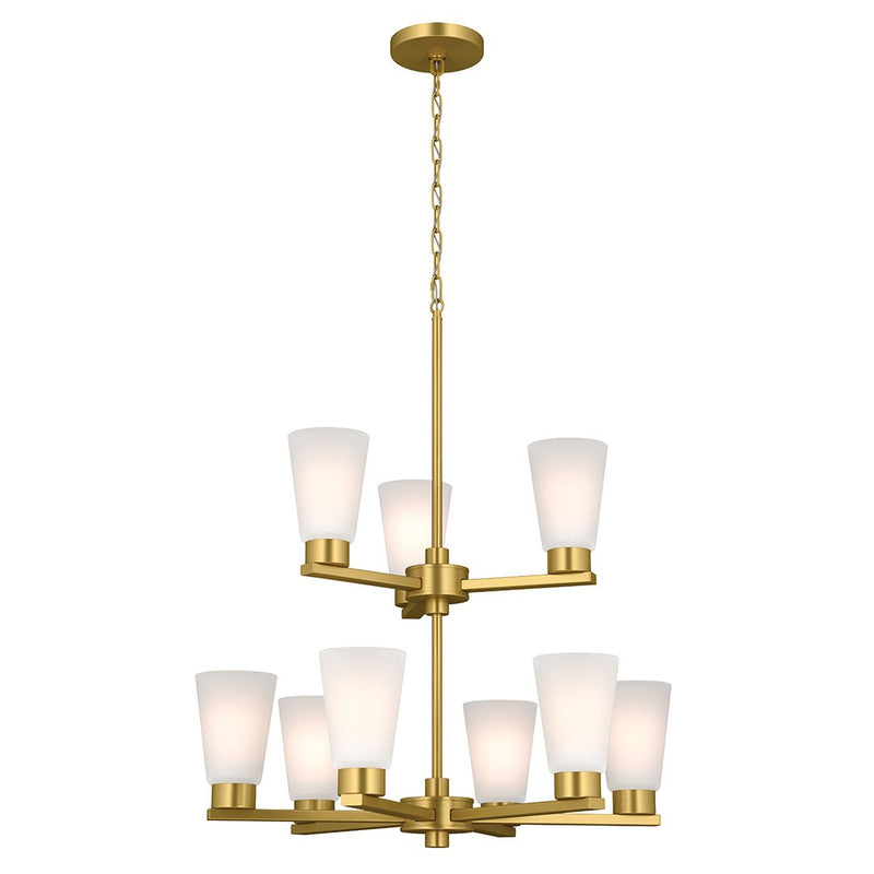 Stamos 9-Light Chandelier in Brushed Gold