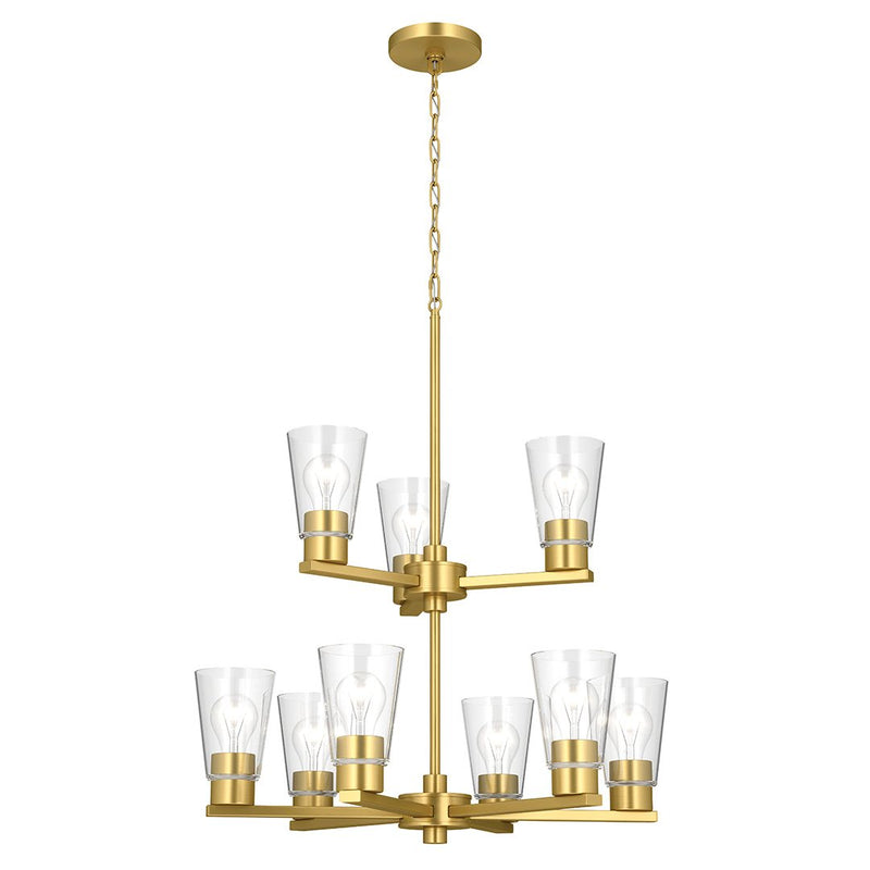 Stamos 9-Light Chandelier in Brushed Gold