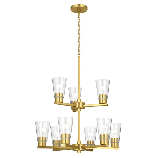 Stamos 9-Light Chandelier in Brushed Gold
