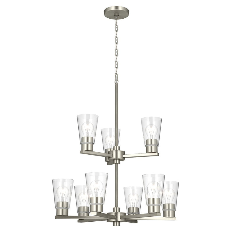 Stamos 9-Light Chandelier in Brushed Nickel