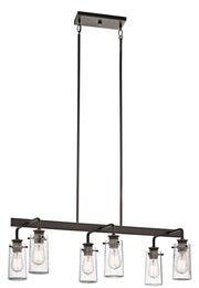 Braelyn 6-Light Linear Chandelier in Olde Bronze