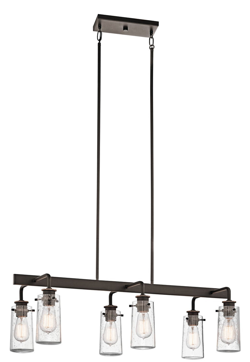 Braelyn 6-Light Linear Chandelier in Olde Bronze