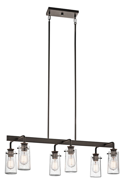 Braelyn 6-Light Linear Chandelier in Olde Bronze