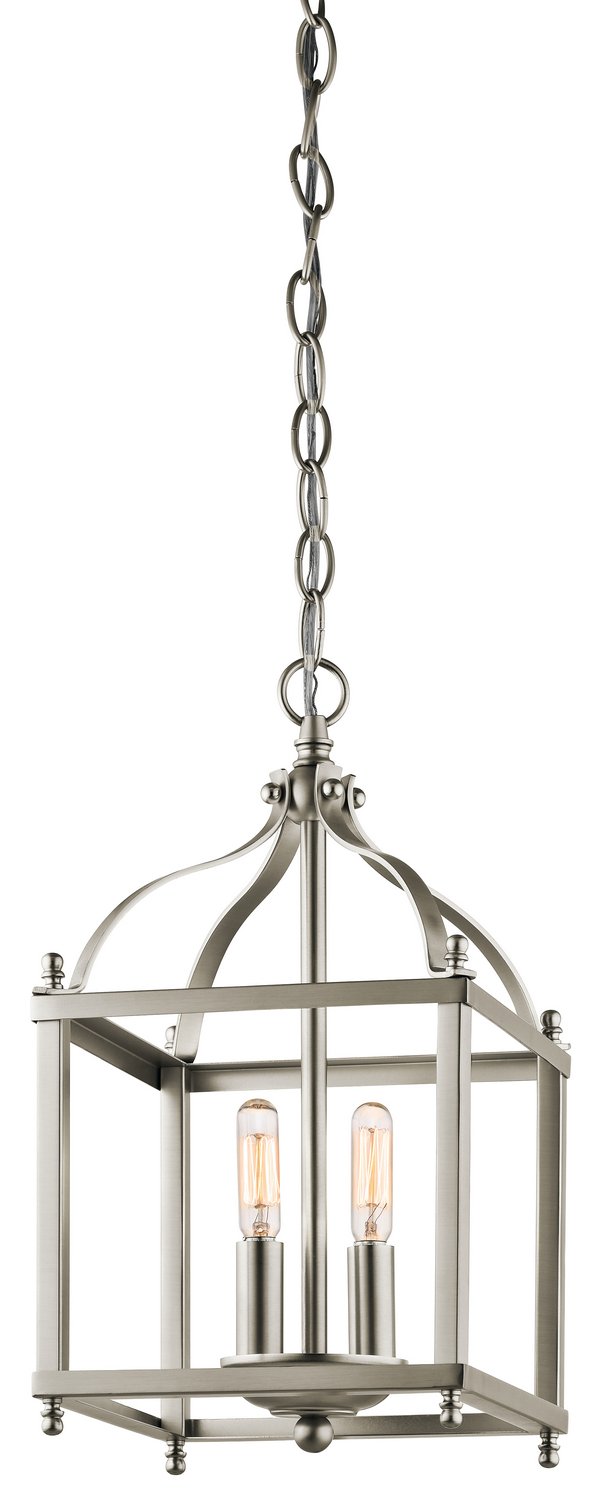 Larkin 2-Light Mini Chandelier in Brushed Nickel