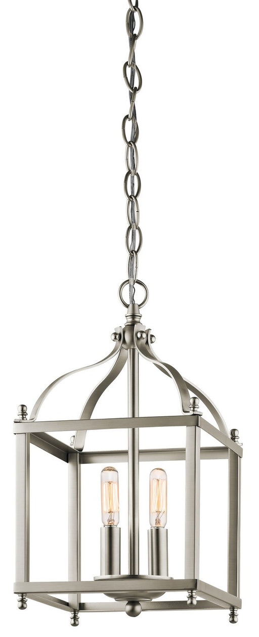 Larkin 2-Light Mini Chandelier in Brushed Nickel