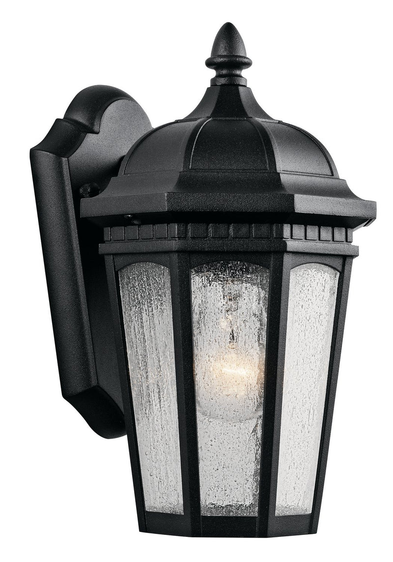 Courtyard Small Outdoor Wall Lantern in Textured Black