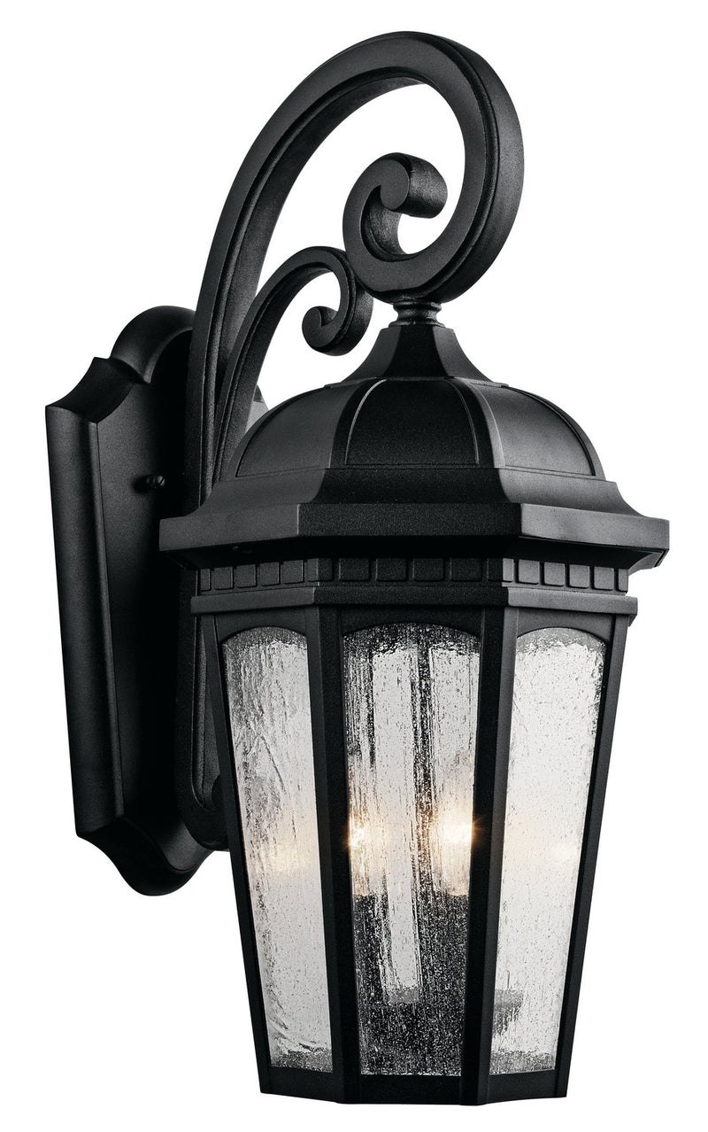 Courtyard 3-Light Medium Outdoor Wall Lantern in Textured Black