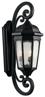 Courtyard 3-Light Extra Large Outdoor Wall Lantern in Textured Black