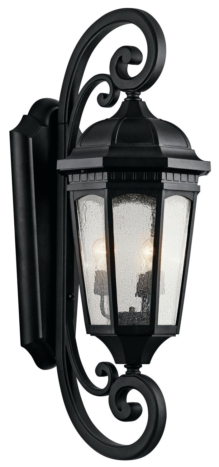 Courtyard 3-Light Extra Large Outdoor Wall Lantern in Textured Black