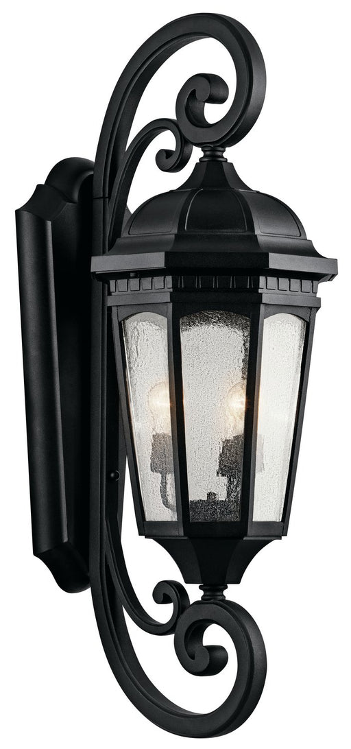 Courtyard 3-Light Extra Large Outdoor Wall Lantern in Textured Black