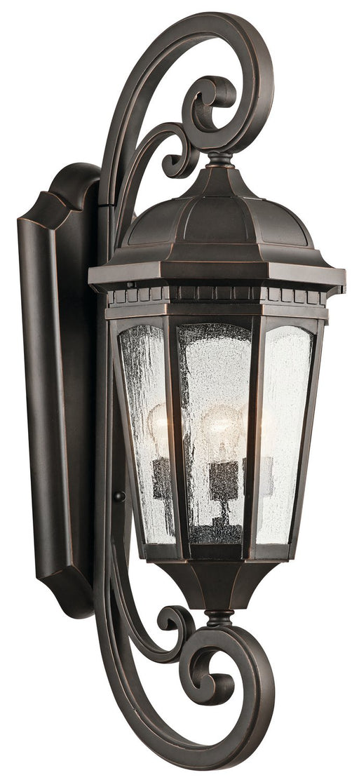 Courtyard 3-Light Extra Large Outdoor Wall Lantern in Rubbed Bronze