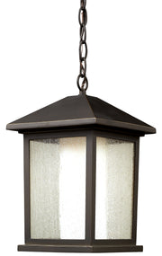 Mesa 1 Light 9.5" Outdoor Chain Mount Ceiling Fixture in Oil Rubbed Bronze