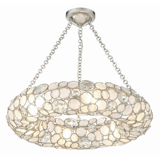 Palla 6 Light 24" Chandelier in Antique Silver