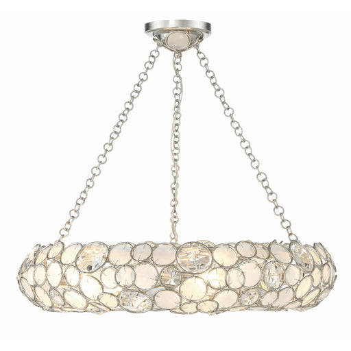 Palla 6 Light 24" Chandelier in Antique Silver