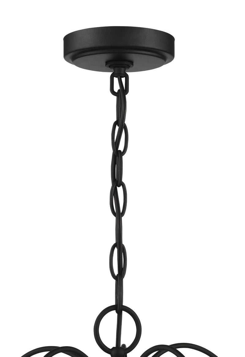 Anna 5 Light 25.5" Chandelier in Cottage White/Espresso