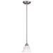 Essex 1 Light Mini Pendant in Brushed Nickel