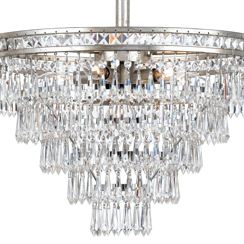 Mercer 7 Light 20" Chandelier in Olde Silver