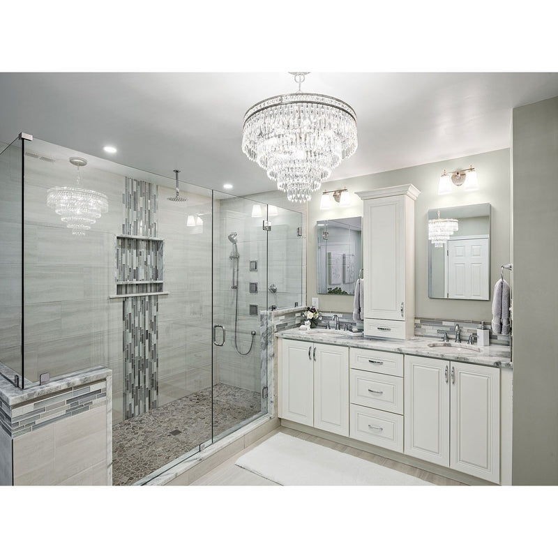 Mercer 7 Light 20" Chandelier in Olde Silver in a room setting