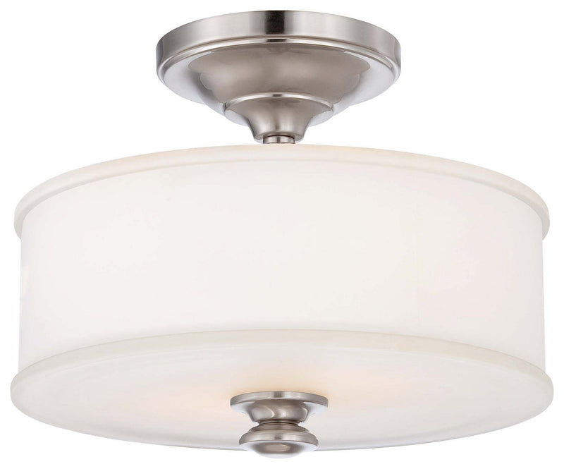Harbour Point 2-Light Semi-Flush Mount in Brushed Nickel