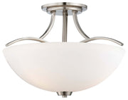 Overland Park 3-Light Semi-Flush Mount in Brushed Nickel