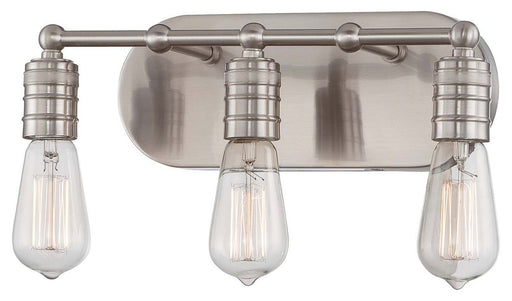 Downtown Edison 3-Light Bath Vanity Light in Brushed Nickel
