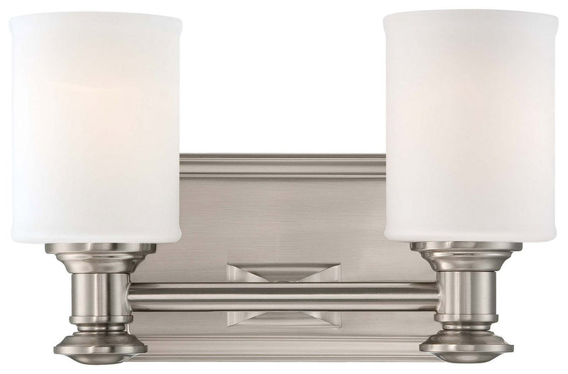 Harbour Point 2-Light Bath Vanity Light in Brushed Nickel