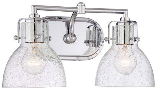 2-Light Seeded Glass Bath Vanity Light 15.5" in Chrome