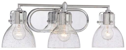 3-Light Seeded Glass Bath Vanity Light in Chrome