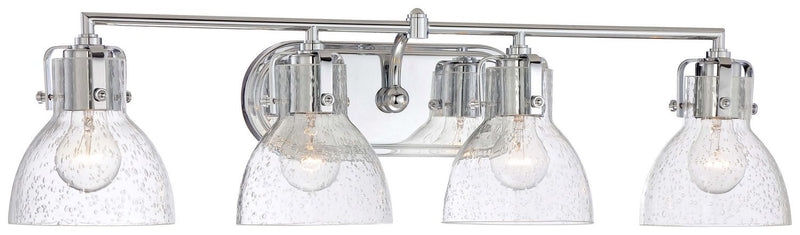 4-Light Seeded Glass Bath Vanity Light in Chrome