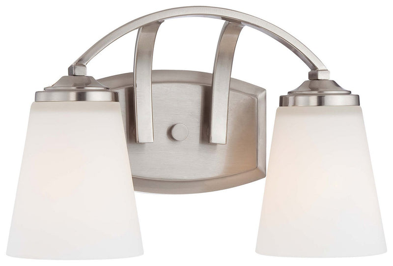 Overland Park 2-Light Bath Vanity Light in Brushed Nickel