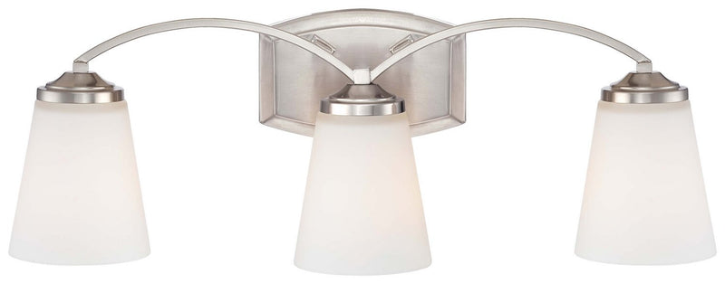 Overland Park 3-Light Bath Vanity Light in Brushed Nickel
