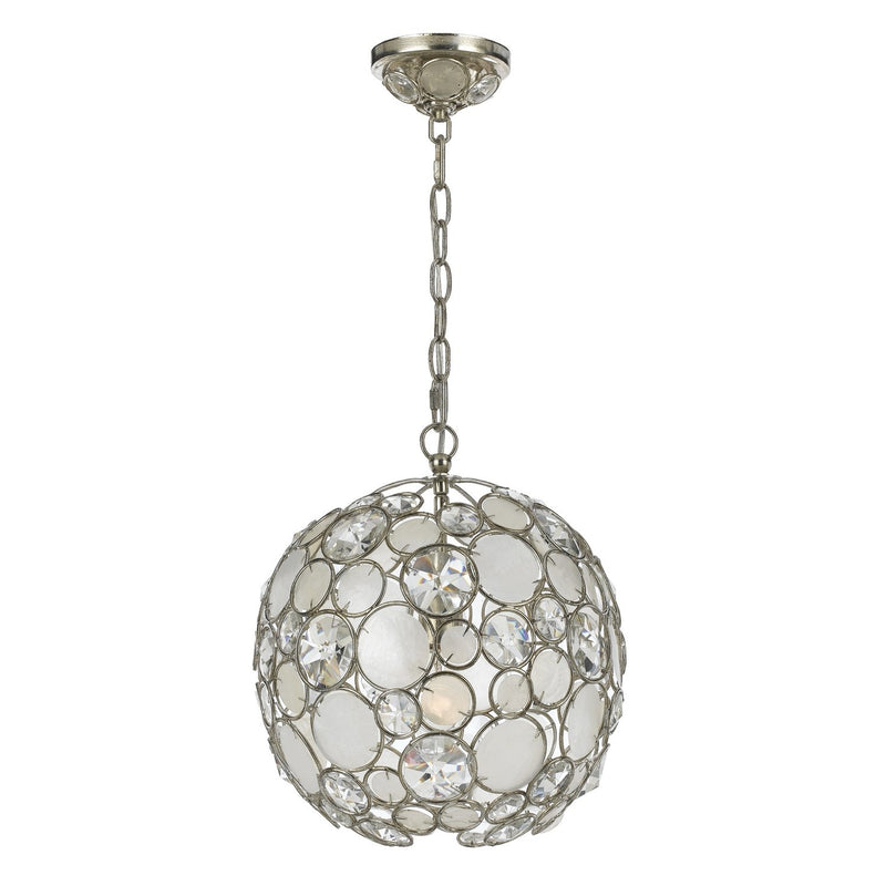 Palla 1 Light 13" Pendant in Antique Silver