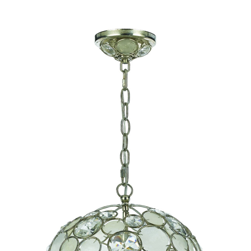 Palla 1 Light 13" Pendant in Antique Silver
