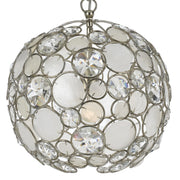 Palla 1 Light 13" Pendant in Antique Silver