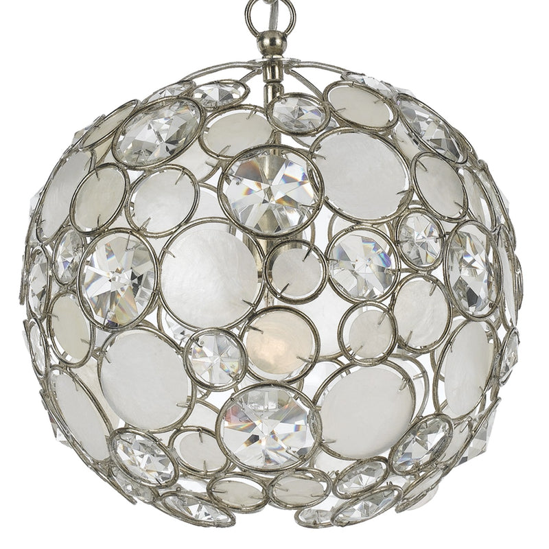 Palla 1 Light 13" Pendant in Antique Silver
