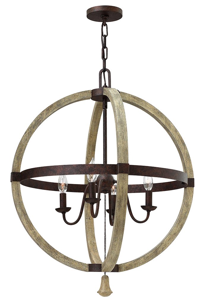 Middlefield 4-Light Chandelier in Iron Rust