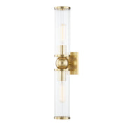 Malone 2-Light Wall Sconce in Aged Brass