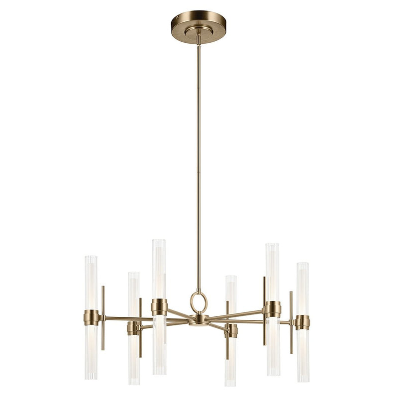 Riven 12-Light Chandelier in Champagne Bronze