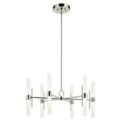 Riven 12-Light Chandelier in Polished Nickel