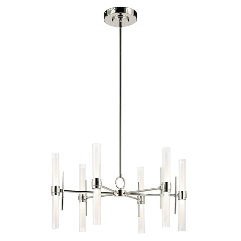 Riven 12-Light Chandelier in Polished Nickel