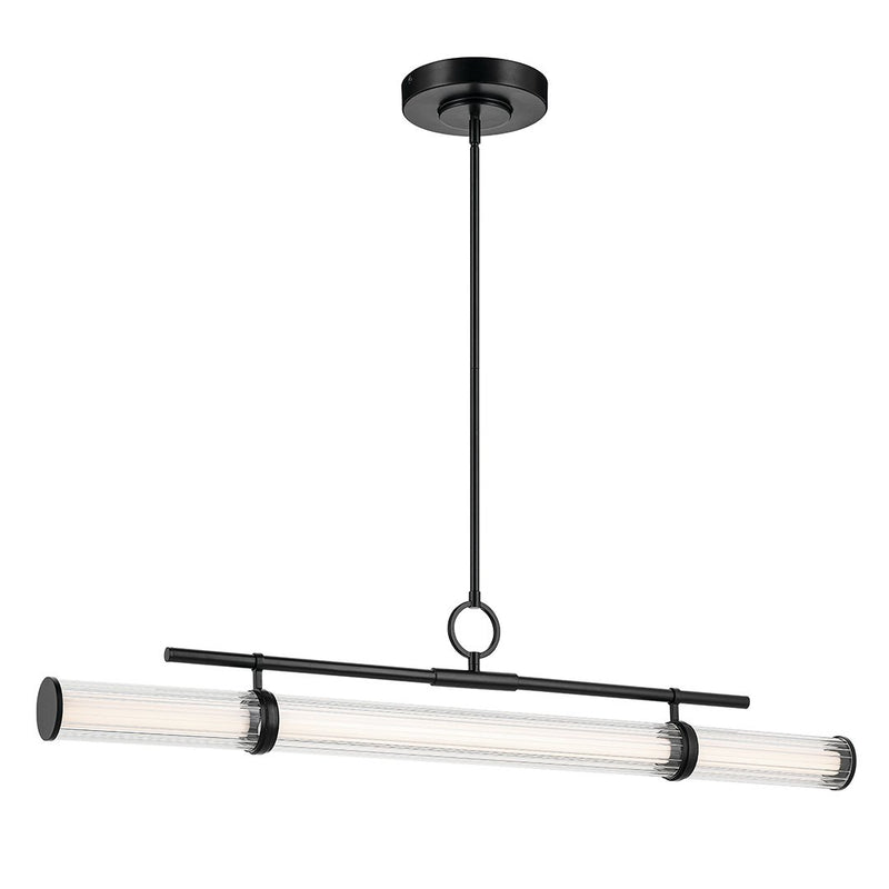 Riven 48" Linear Pendant in Black