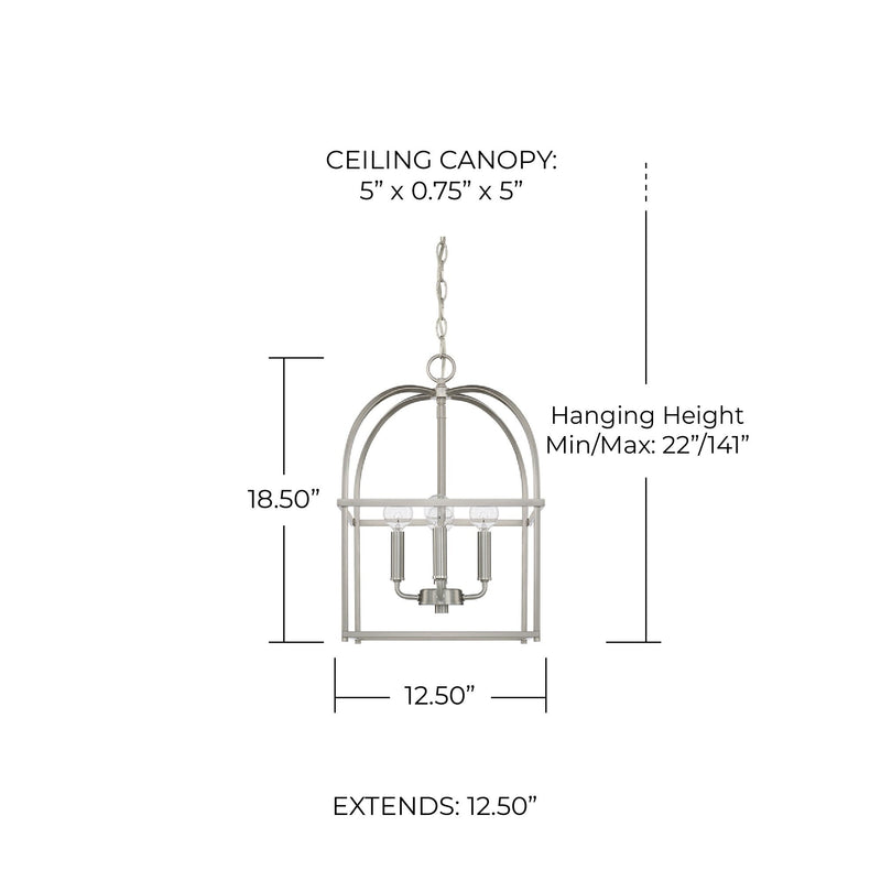 Aubrey 4-Light Chandelier in Brushed Nickel