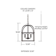 Aubrey 4-Light Chandelier in Matte Black