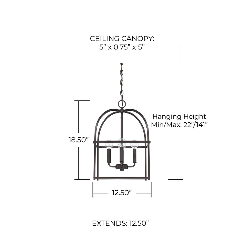 Aubrey 4-Light Chandelier in Matte Black